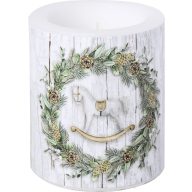   White X-mas hintalovas karácsonyi, átvilágítós gyertya 10,5 cm IHR