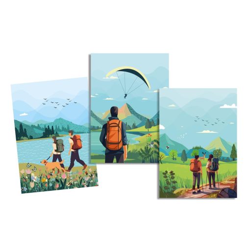 Túra a hegyekben prémium konyharuha 50x70 cm, többféle