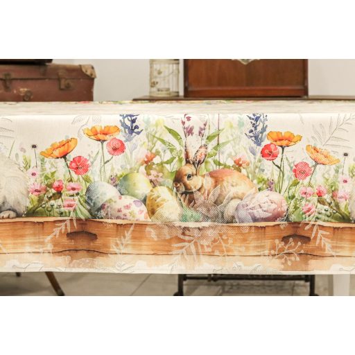 Easter Garden nyuszis asztalterítő, 137x235 cm