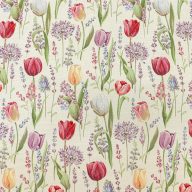 Tavaszi tulipánmező gépi gobelin szövet, 140 cm széles