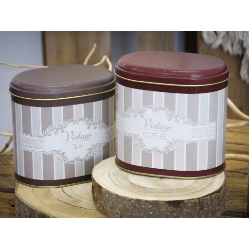 Elegance 3 db-os fém cukor, tea, kávé tároló szett, ovális