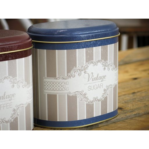 Elegance 3 db-os fém cukor, tea, kávé tároló szett, ovális