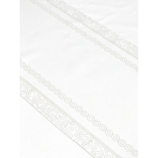 Ezüst lurex asztali futó, karácsonyfa mintás, 37x100 cm