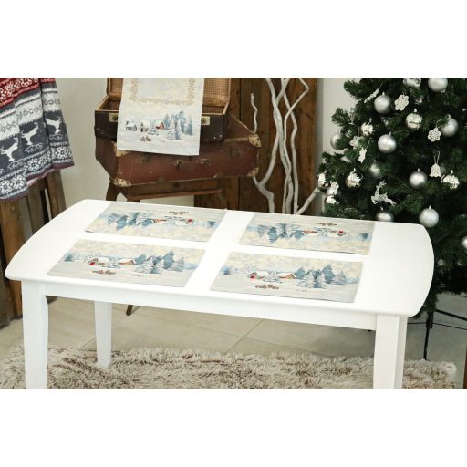 White forest nyuszik a hóban tányéralátét, ezüst lurex UTOLSÓ DB