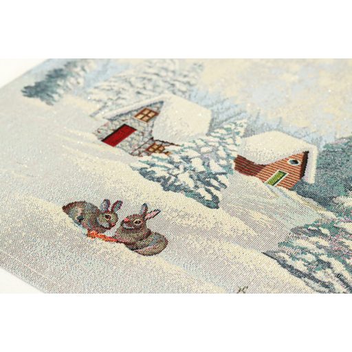 White forest nyuszik a hóban tányéralátét, ezüst lurex UTOLSÓ DB
