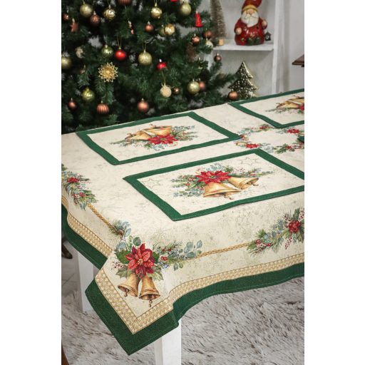 Bells csengős, ünnepi tányéralátét, arany lurex