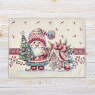 Manós, mézeskalácsos tányéralátét , ezüst lurex