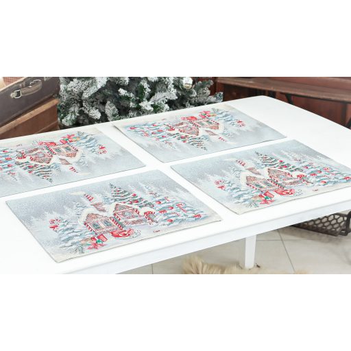 Mézeskalácsos tányéralátét, ezüst lurex