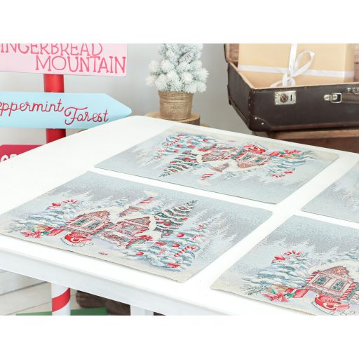 Mézeskalácsos tányéralátét, ezüst lurex