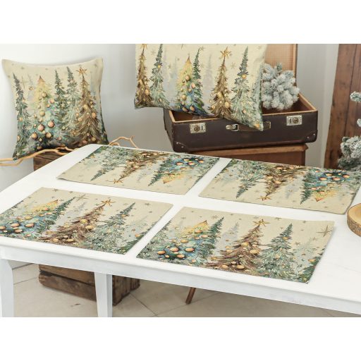 Csillogó erdő, ünnepi tányéralátét, arany lurex