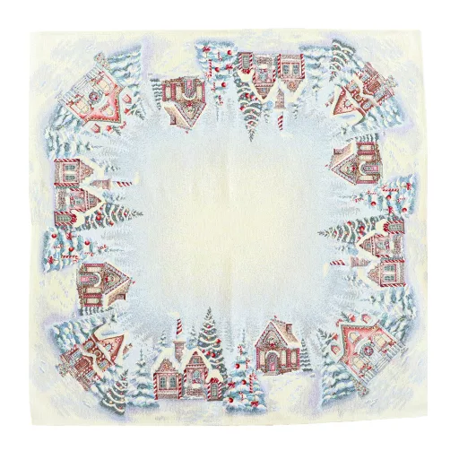 Mézeskalácsos asztalterítő, 96x100 cm, ezüst lurex