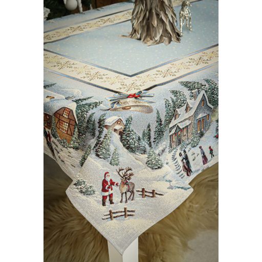 Csendes éj 1 asztalterítő, 137x240 cm, ezüst lurex