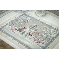 Téli erdő tányéralátét, ezüst lurex