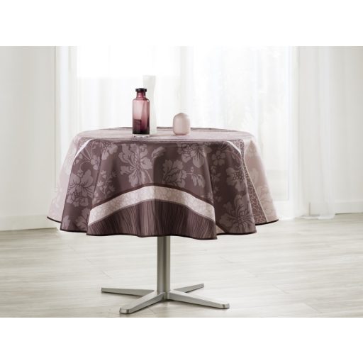 Violet virág mintás szennytaszító, kör alakú asztalterítő, 160 cm