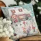 Winter kids hógolyózós díszpárna huzat, ezüst lurex