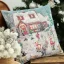 Winter kids hógolyózós díszpárna huzat, ezüst lurex