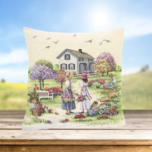 Kalapos hölgyek díszpárna huzat