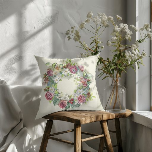 Rózsakoszorú díszpárna huzat