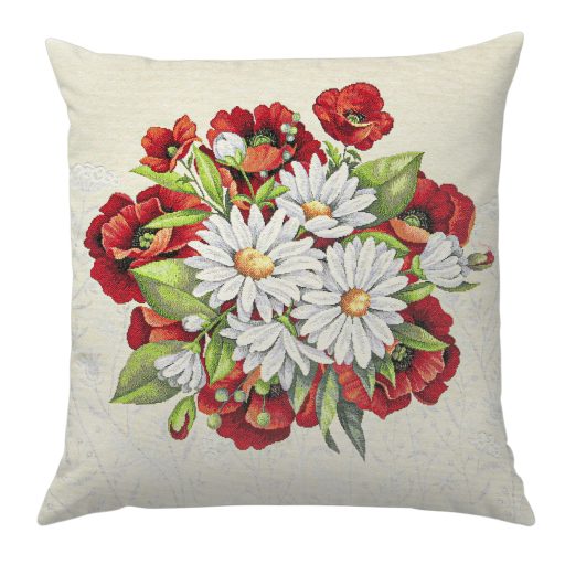 Pipacsos, margarétás (A) díszpárna huzat