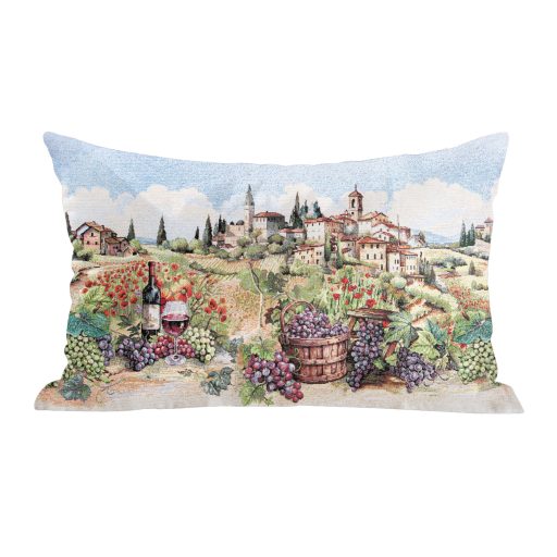 Toszkán táj díszpárna huzat töltettel, 40x70 cm
