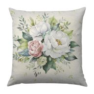 Fehér bazsarózsás díszpárna huzat