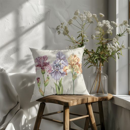 Írisz virágos díszpárna huzat