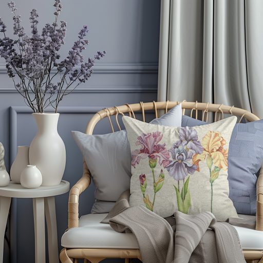 Írisz virágos díszpárna huzat