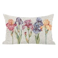 Írisz trio virágos díszpárna huzat töltettel, 50x70 cm