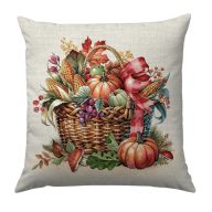 Őszi kosaras, tökös díszpárna huzat