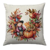 Őszi tökös, madárijesztős díszpárna huzat