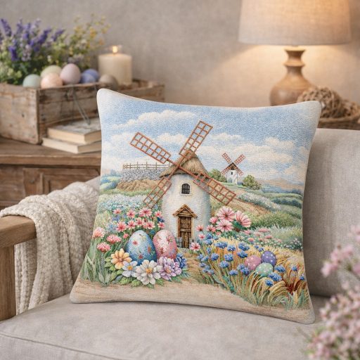 Tavaszi szélmalom díszpárna huzat