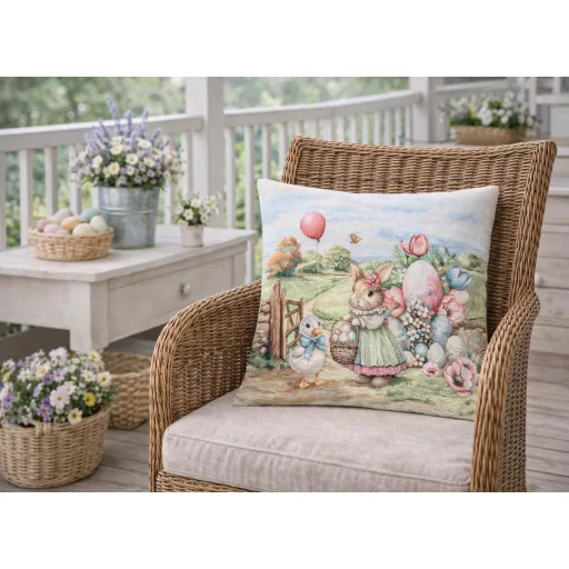 Farmhouse húsvéti nyuszi lányos díszpárna huzat