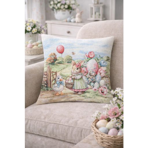 Farmhouse húsvéti nyuszi lányos díszpárna huzat