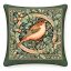 Erdei madár, zöld keretes (A) díszpárna huzat
