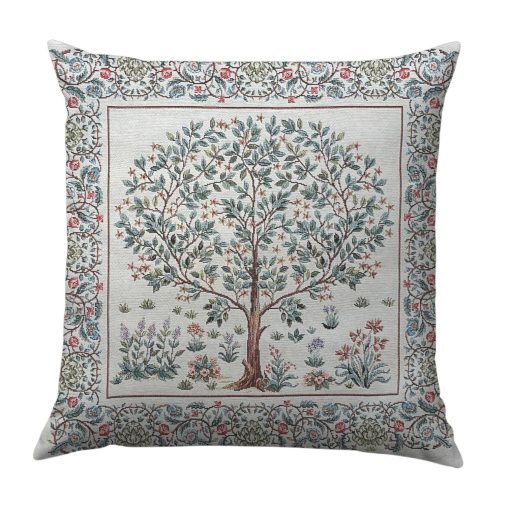 Életfa (fehér) díszpárna huzat