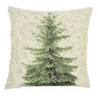 Silver forest, fenyőfás díszpárna huzat, ezüst lurex