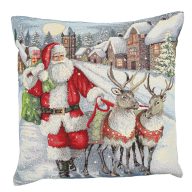   Rudolf, rénszarvasos ünnepi díszpárna huzat, ezüst lurex