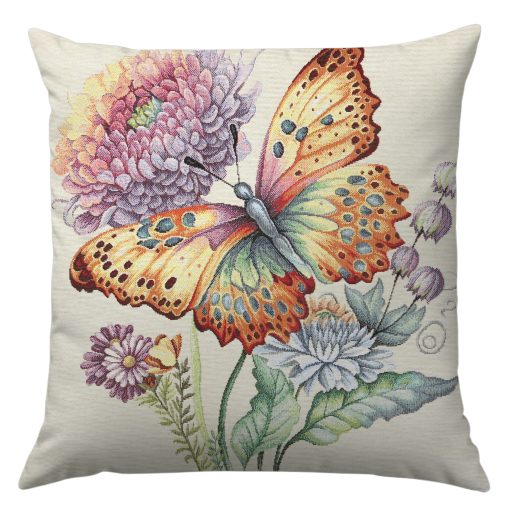 Pillangó varázs (lila virágos) díszpárna huzat