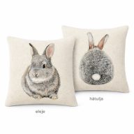 Bársonyos nyuszi díszpárna huzat (fordítható)