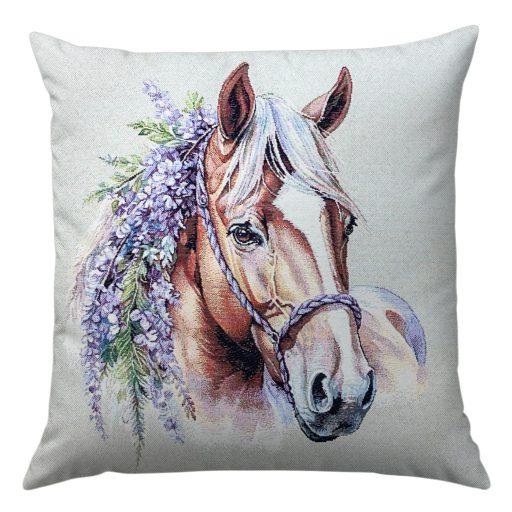 Lovas, lila akácos díszpárna huzat