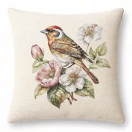 Madár a virágzó ágon díszpárna huzat