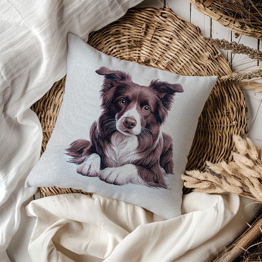 Border collie (barna) kutyás díszpárna huzat