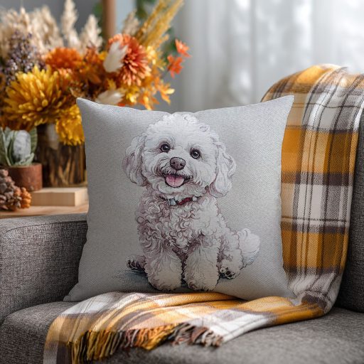 Bichon bolognese kutyás díszpárna huzat