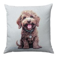 Mini poodle (barna) kutyás díszpárna huzat