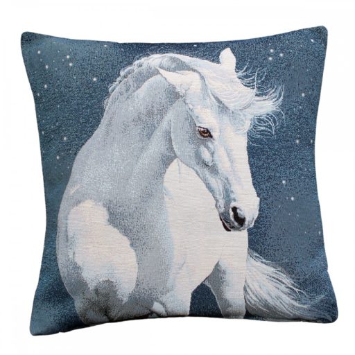 Fehér lovas díszpárna huzat