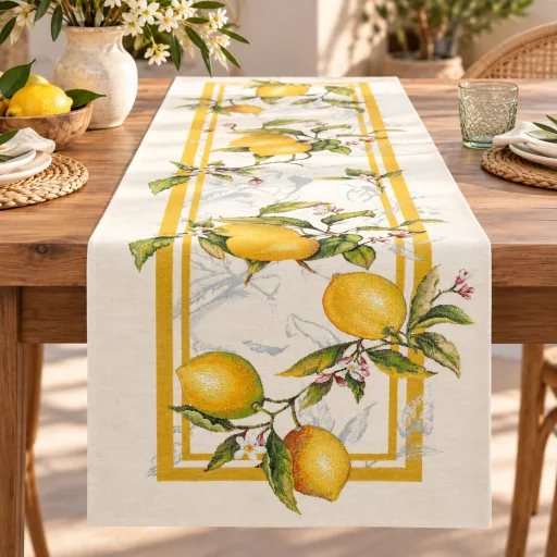 Palermo citromos, mediterrán asztali futó, 37x100 cm