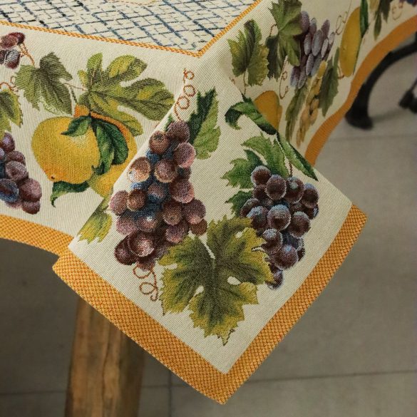 Malaga szőlős citromos, sárga szélű asztalközép
