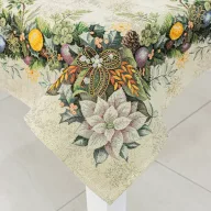   Advent karácsonyi koszorús asztalterítő, 137x180 cm, arany lurex
