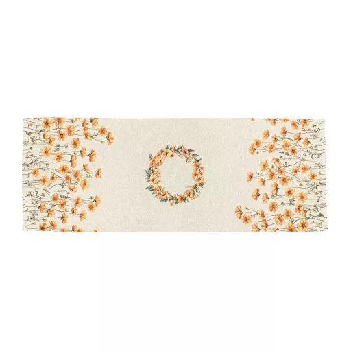 Apró, sárga virágos asztali futó 37x100 cm