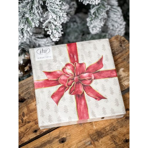 Christmas bow ünnepi masnis szalvéta, 3 rétegű, 20 db/csomag, IHR